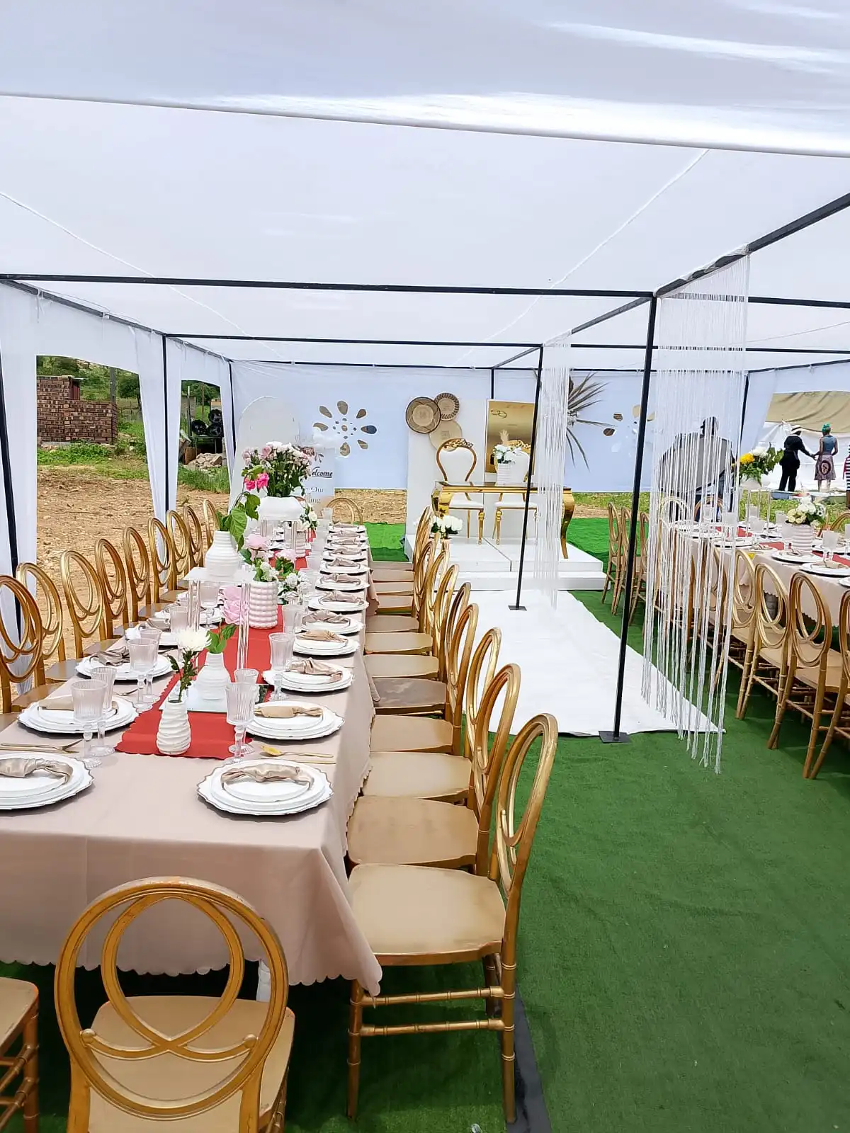 Elegant baby shower decor with pastel balloons and premium table setup South Africa